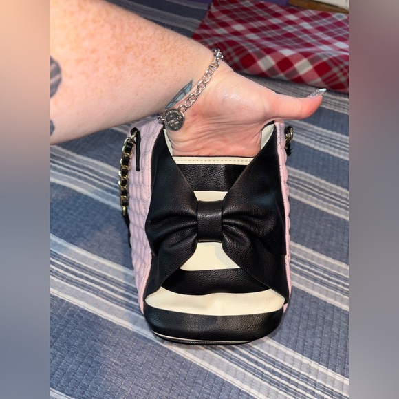 Betsey Johnson Black and Pink tote bag - Picture 2 of 8